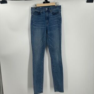 Gap 1969 High Rise Skinny Jeans Womens 28t Medium Wash Blue Tall Denim 0748